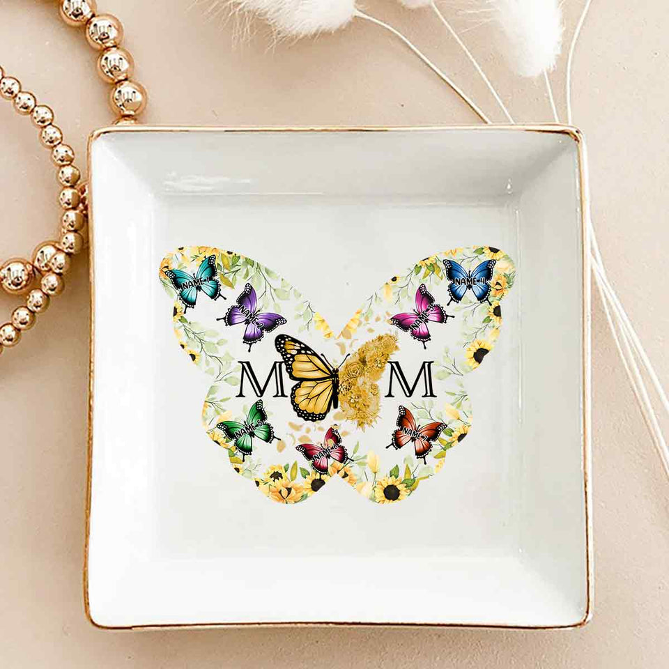 Mom Butterfly - Personalized Mother Jewelry Dish