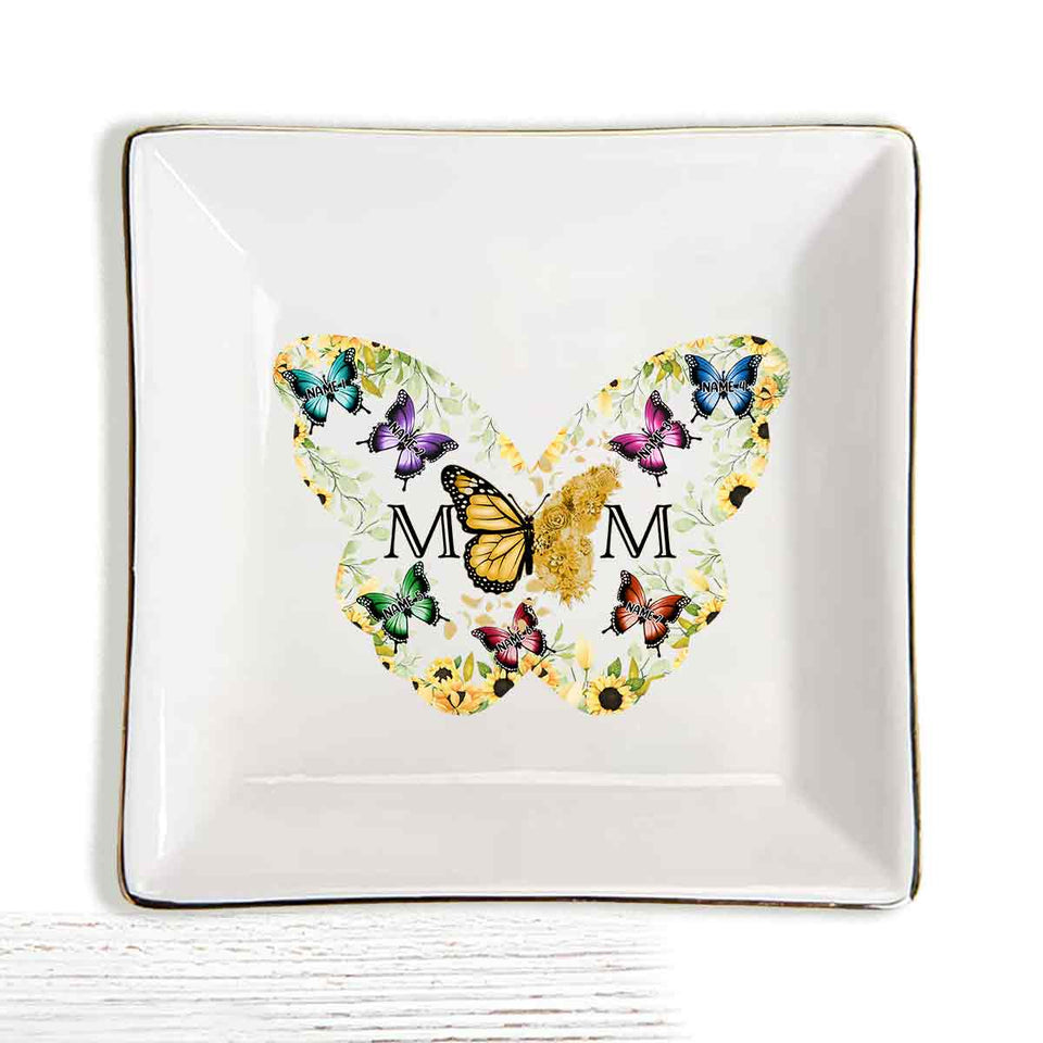 Mom Butterfly - Personalized Mother Jewelry Dish
