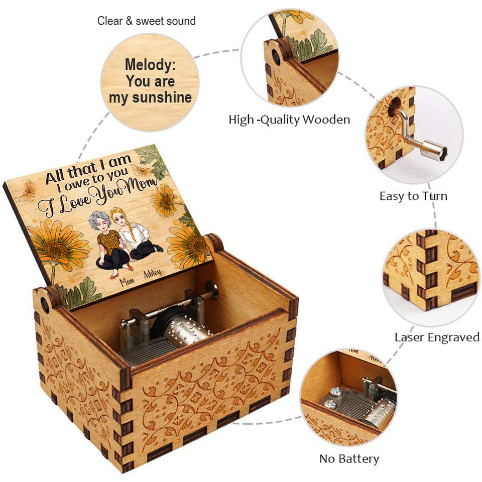 All That I Am - Personalized Mother's Day Mother Hand Crank Music Box