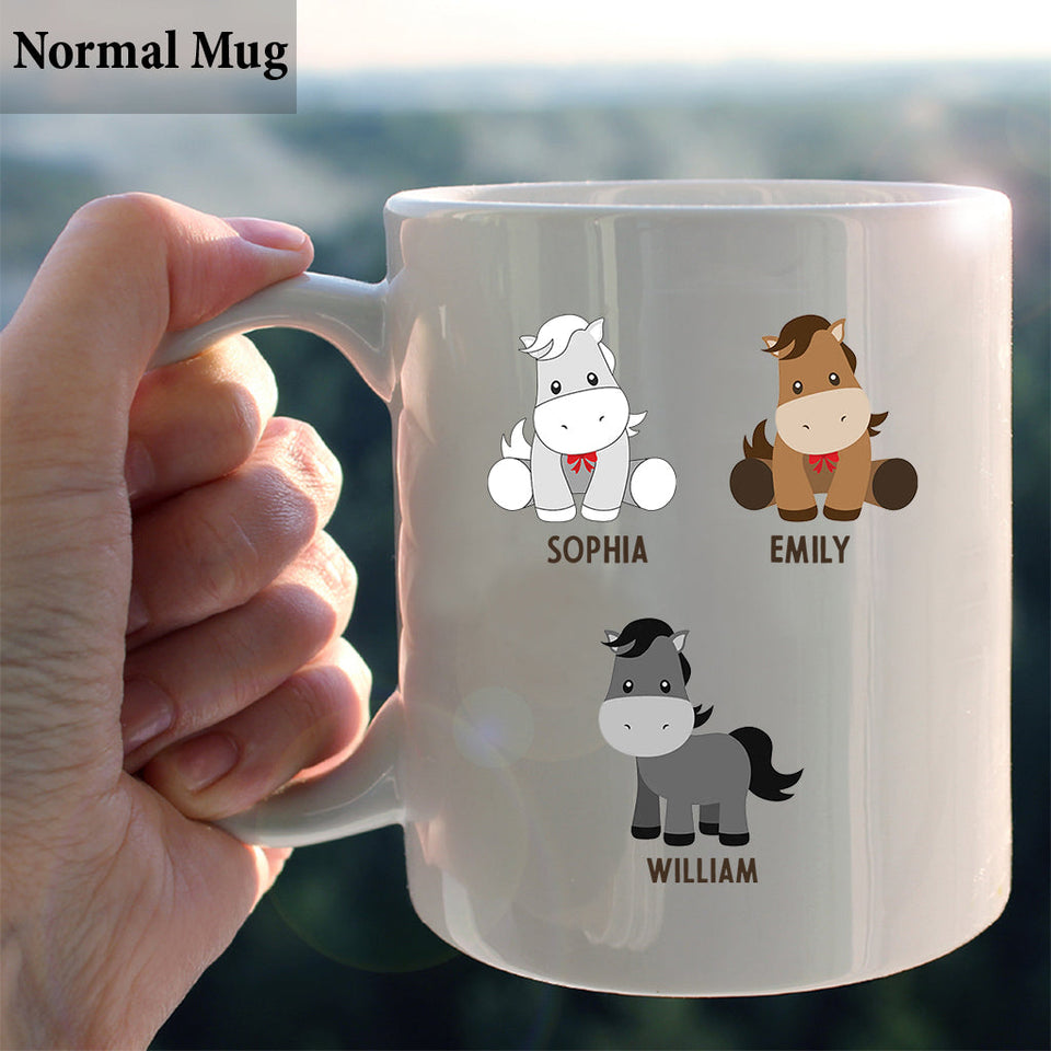 Daddy's Little Ponies - Horse gift for dad,grandpa, husband, him - Personalized Mug
