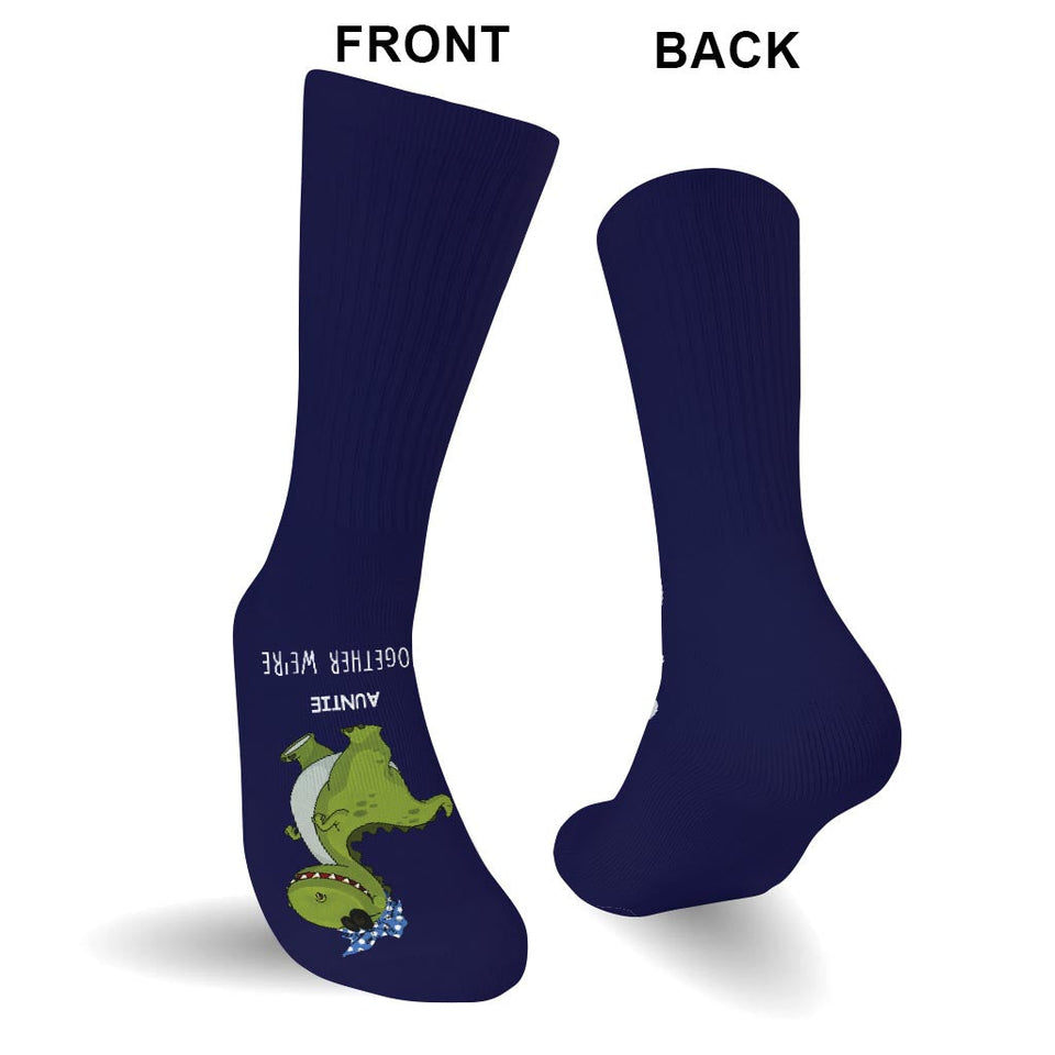 Together We're Roarsome - Gift for dad, grandma, grandpa, mom, uncle, aunt, brother, sister, son, daughter, granddaughter, grandson, new mom, new dad - Personalized Socks