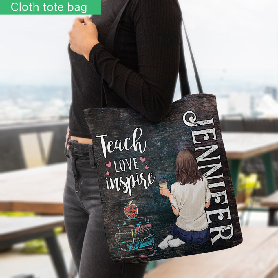 Teach Love Inspire - Personalized Teacher Tote Bag