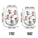 Because Preschoolers - Personalized Teacher All Over Wine Glass