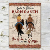 You And Me And The Horse - Personalized Horse Rectangle Metal Sign