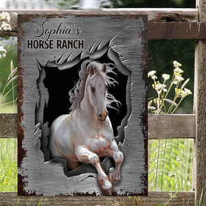 Horse Barn - Personalized Horse Rectangle Metal Sign