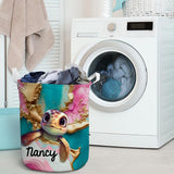 Salty Lil' Beach - Personalized Turtle Storage Basket