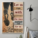 Let Us Run With Perseverance Running Canvas And Poster