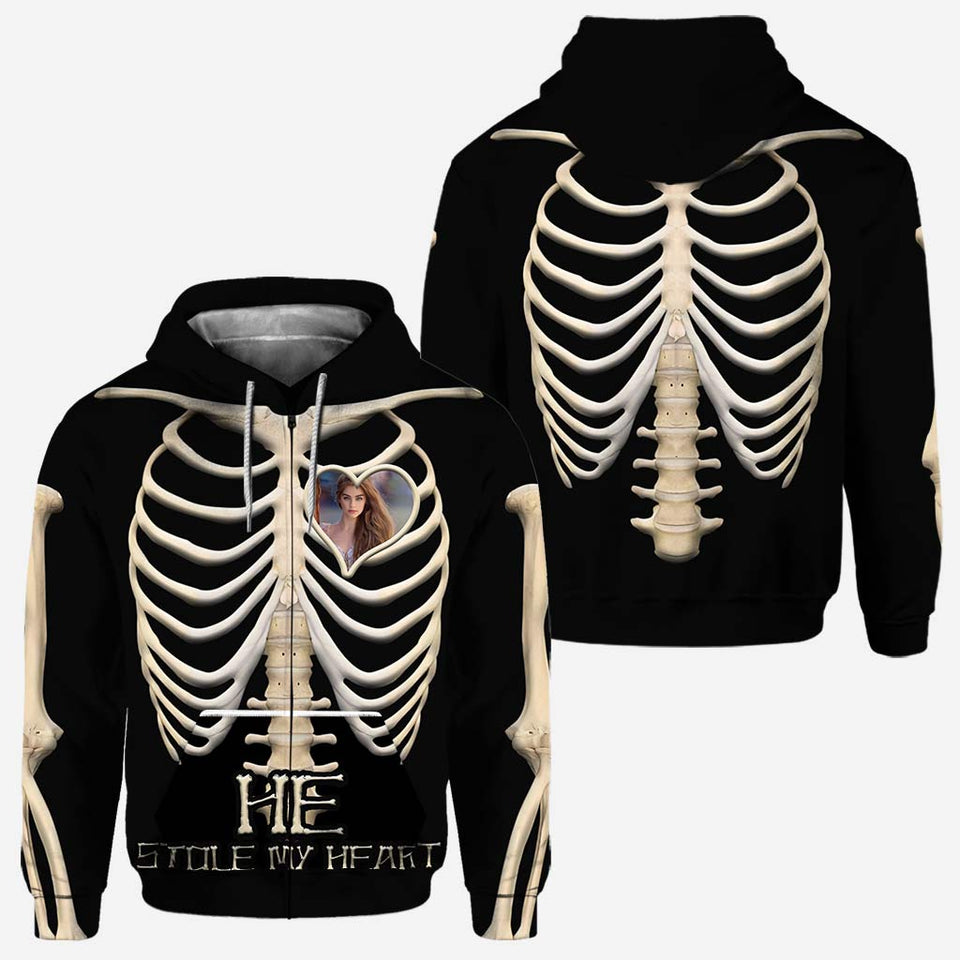 She Stole My Heart Halloween - Couple Personalized All Over T-shirt and Hoodie