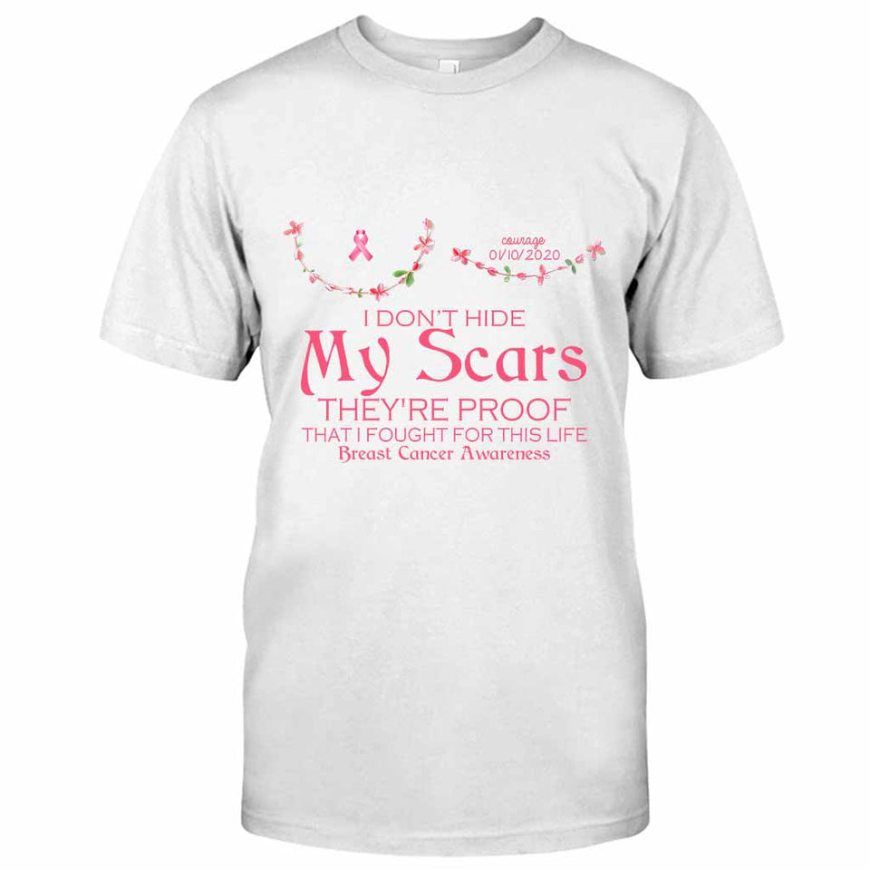 Breast Cancer Awareness Scars - Personalized T-shirt and Hoodie