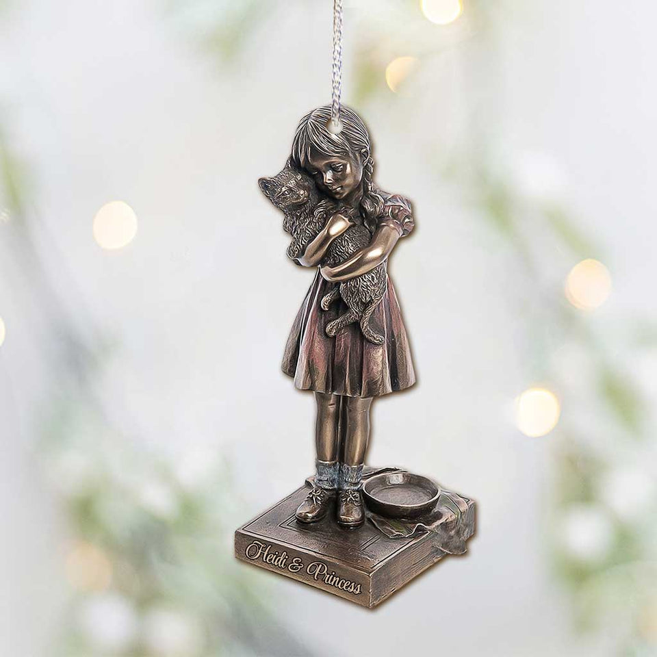 Just A Girl Who Love Cats - Personalized Christmas Cat Ornament With 3D Pattern Print (Printed On Both Sides)