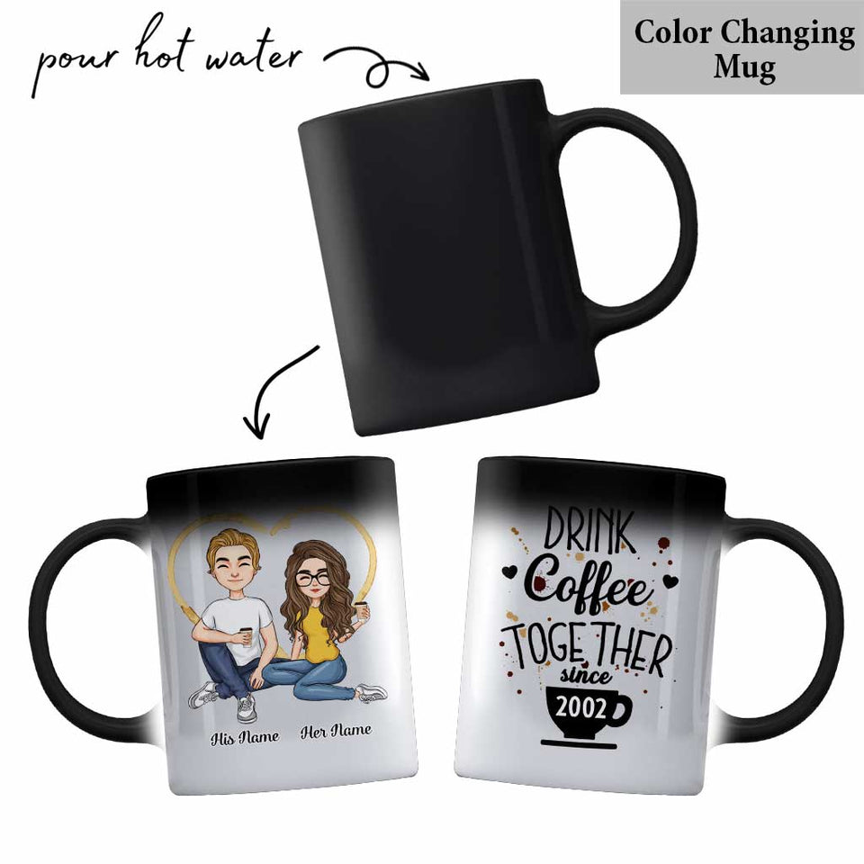 Drink Coffee Together - Personalized Couple Mug