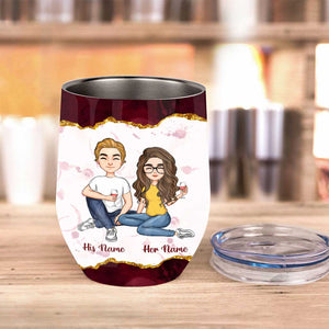 Drink Wine Together - Personalized Couple Wine Tumbler