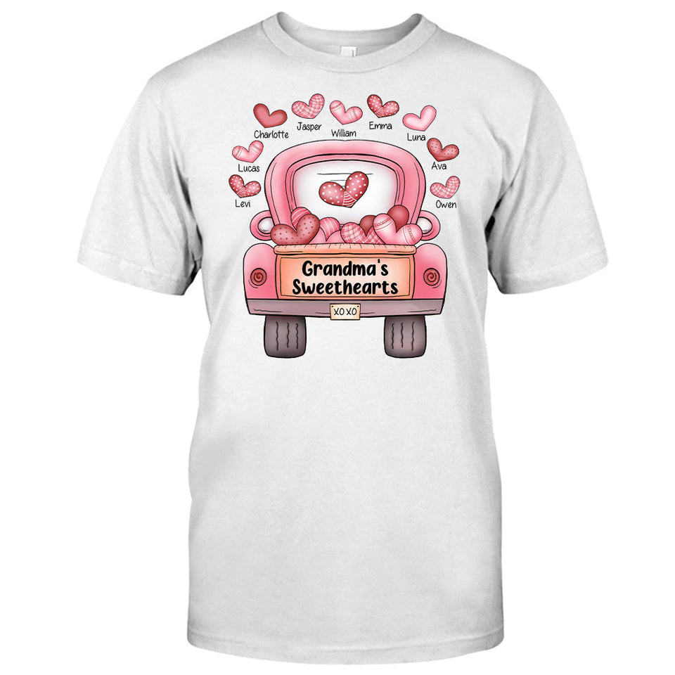 Grandma's Sweethearts - Personalized Valentine Grandma T-shirt and Hoodie