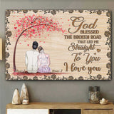 God Blessed The Broken Road - Personalized Couple Poster