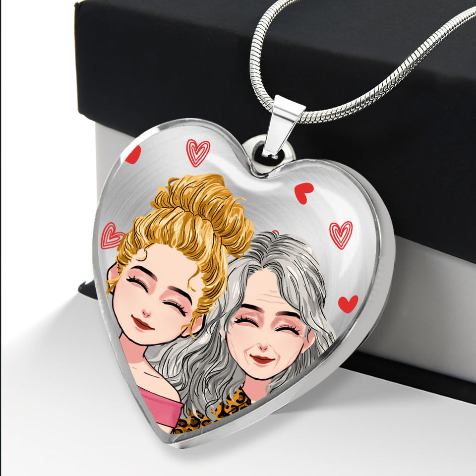 Love Is Forever - Personalized Mother's Day Mother Heart Pendant Necklace