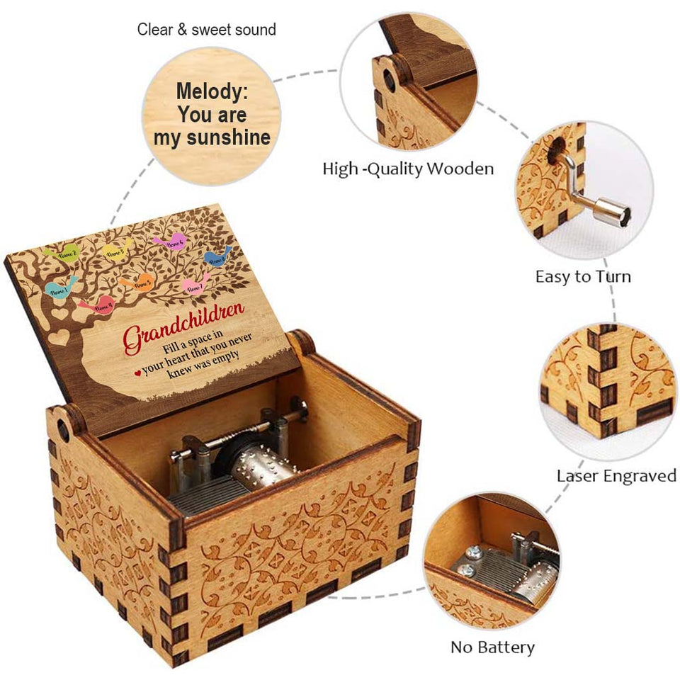Fill A Space - Personalized Mother's Day Grandma Hand Crank Music Box