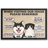 Remember When Visiting Our House - Personalized Dog Doormat