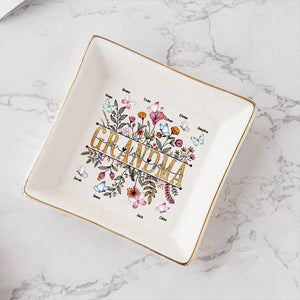 Grandma We Love You - Personalized Mother's Day Grandma Jewelry Dish