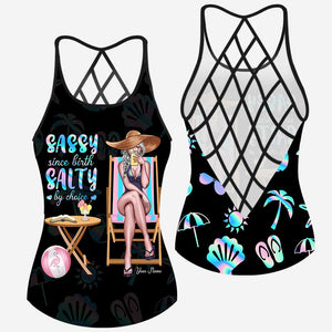 Beach Lovin' Girl - Personalized Sea Lover Cross Tank Top