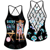 Beach Lovin' Girl - Personalized Sea Lover Cross Tank Top