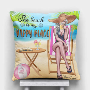Beach Lovin' Girl - Personalized Sea Lover Throw Pillow
