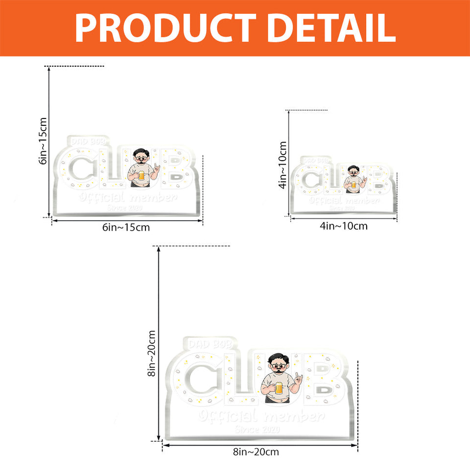Official Member - Personalized Father Custom Shaped Acrylic Plaque