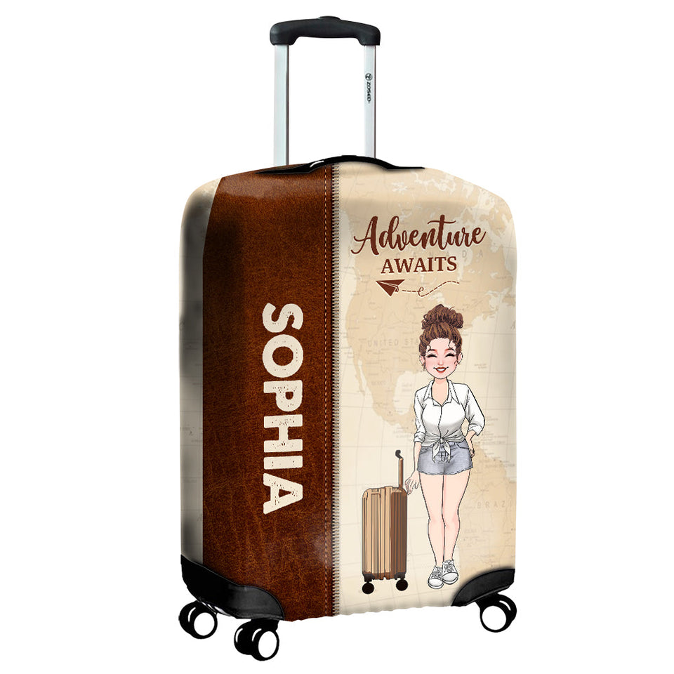 Adventure Awaits - Personalized Travelling Luggage Cover