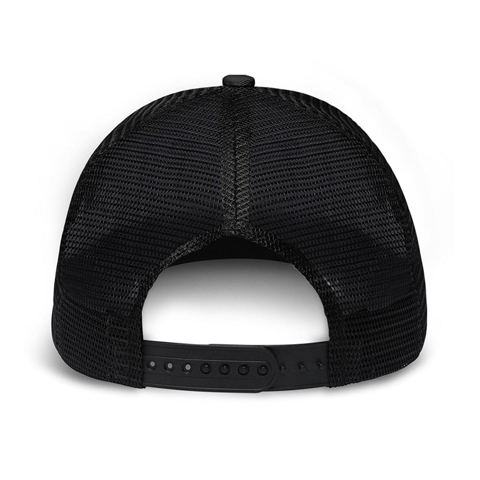 Born To Fish Forced To Work - Personalized Fishing Trucker Hat (Black Mesh)