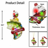 Gone Fishing - Personalized Christmas Fishing Ornament (Printed On Both Sides)