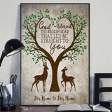 God Blessed The Broken Road - Personalized Couple Hunting Poster