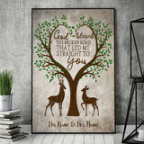 God Blessed The Broken Road - Personalized Couple Hunting Poster