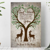 God Blessed The Broken Road - Personalized Couple Hunting Poster