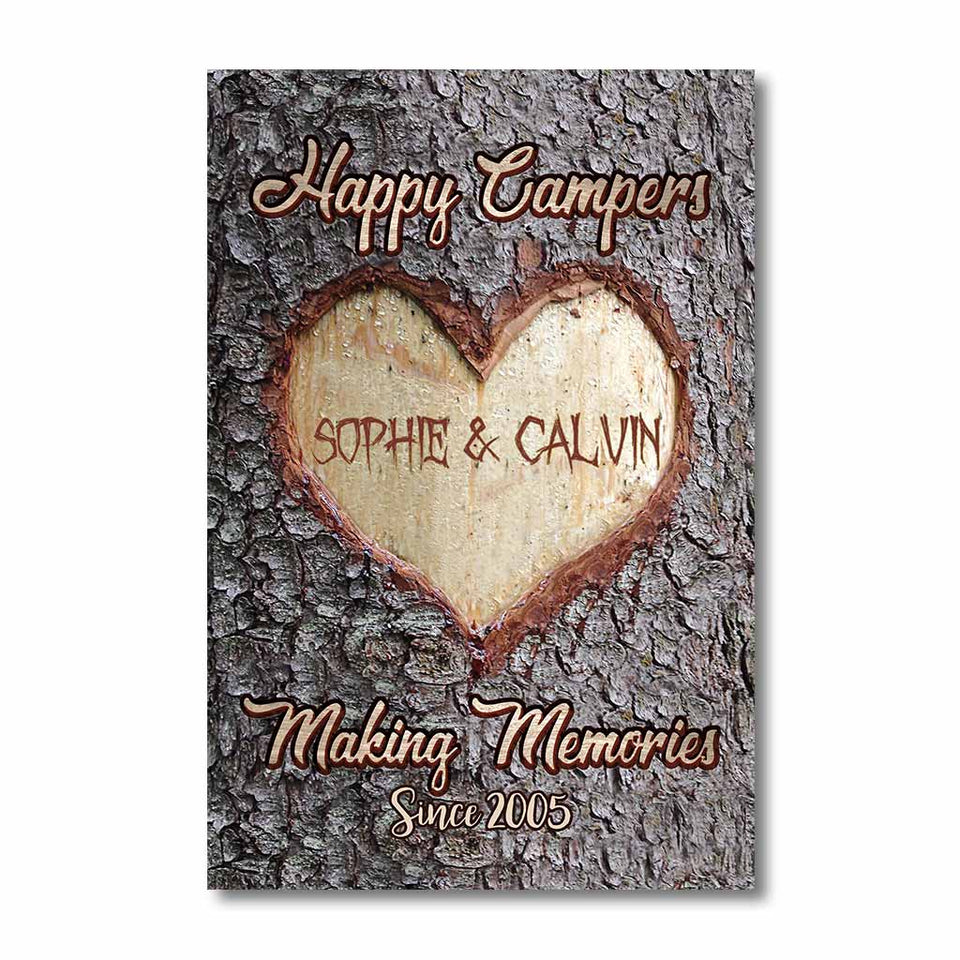Happy Campers - Personalized Camping Poster
