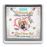 Whenever You Touch This Heart - Personalized Mother's Day Grandma Heart Pendant Necklace
