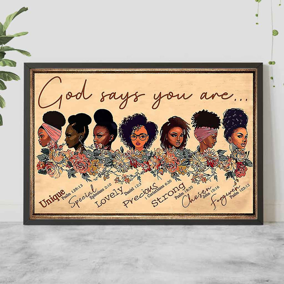 God Says You Are  - African American Poster 062021