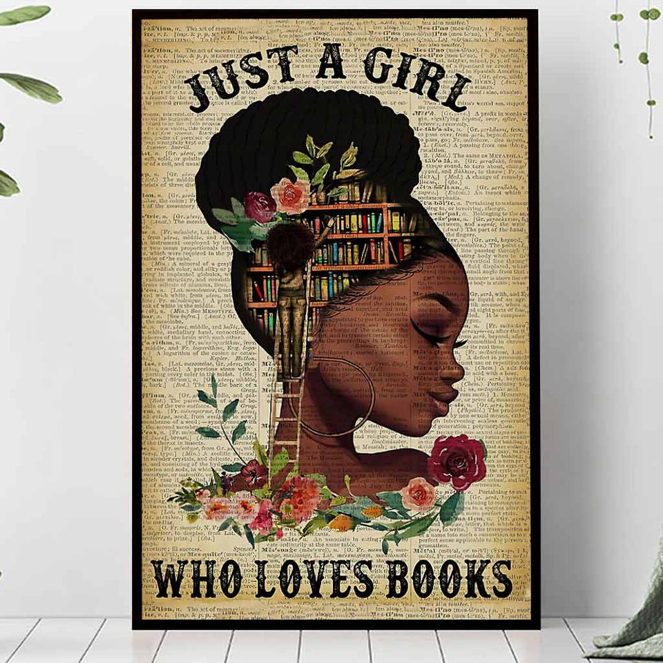 Black Queen Loves Books Poster 062021