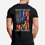 Salute The Flag - Police Officer T-shirt And Hoodie 0621
