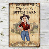 Horse Girl Barn - Personalized Horse Rectangle Metal Sign