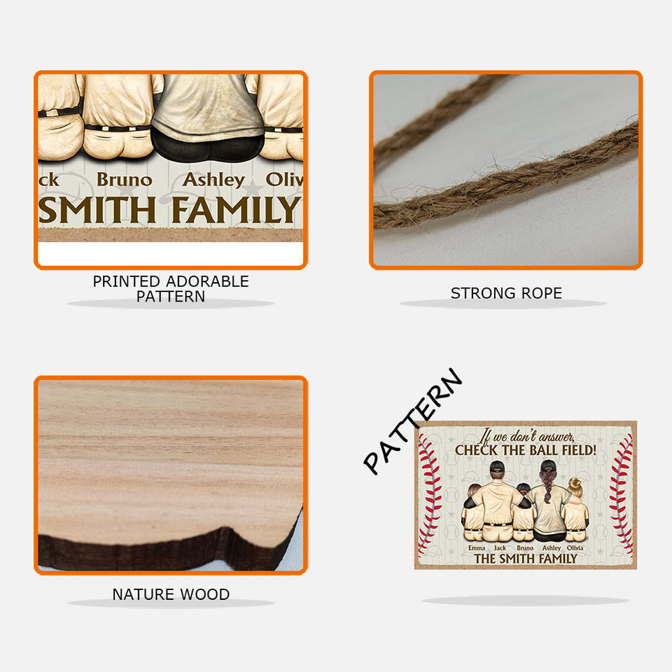 Check The Ball Field - Personalized Baseball Wood Sign