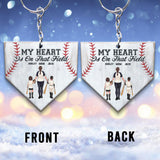 My Heart Is On That Field - Personalized Baseball Transparent Keychain