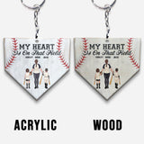 My Heart Is On That Field - Personalized Baseball Transparent Keychain