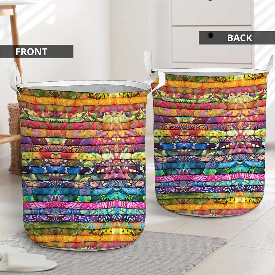 Stack Of Fabric - Quilting 3D Pattern Print Storage Basket