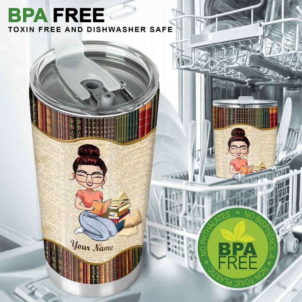 Just A Girl - Personalized Book Tumbler
