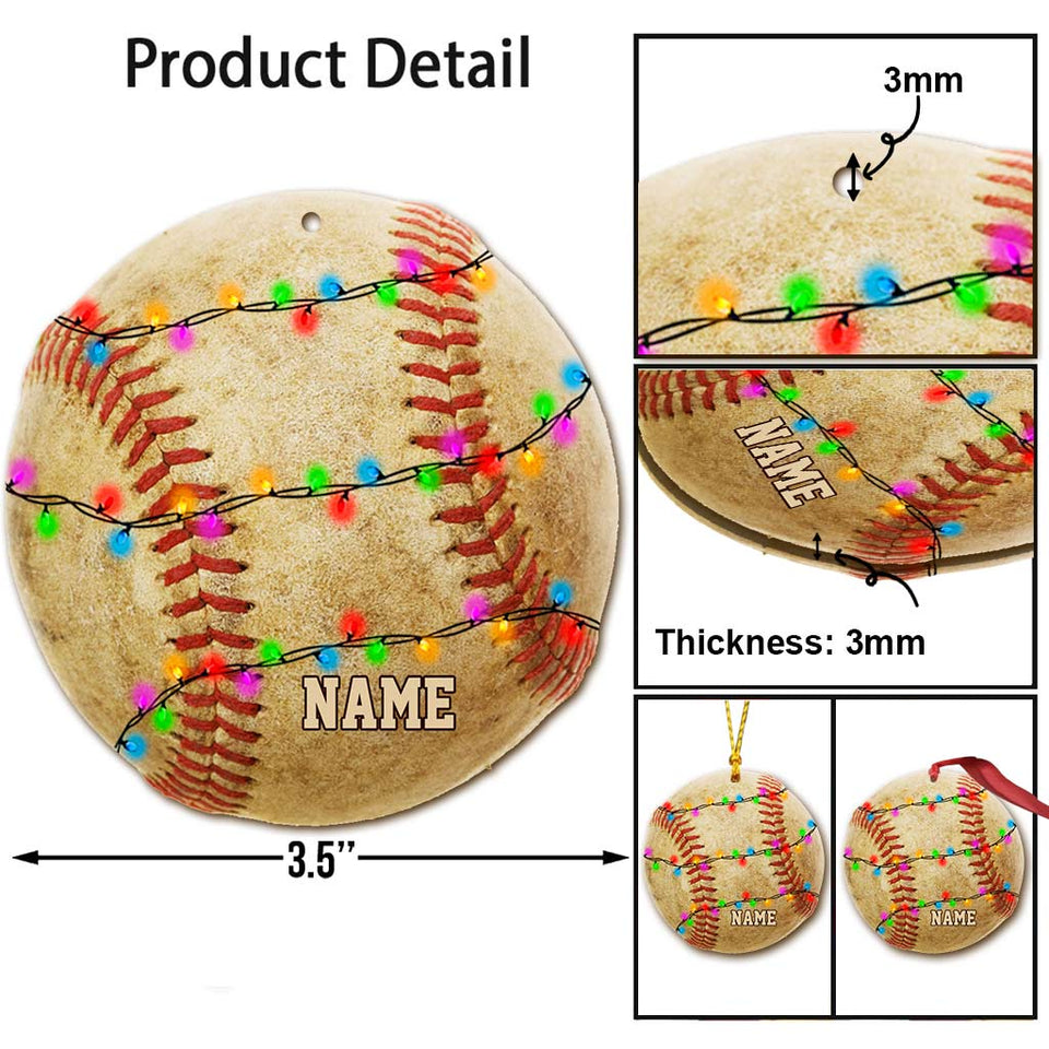 Baseball Lovers - Personalized Christmas Ornament (Printed On Both Sides)