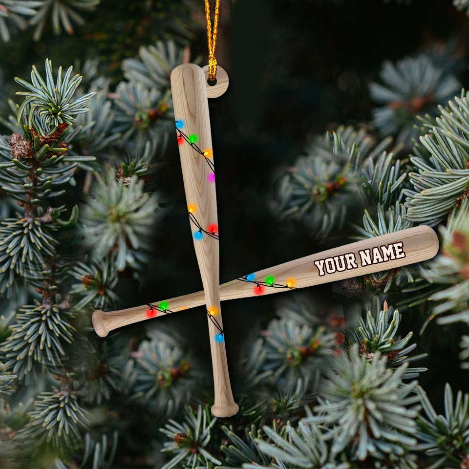 Baseball Lovers - Personalized Christmas Ornament (Printed On Both Sides)