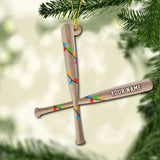 Baseball Lovers - Personalized Christmas Ornament (Printed On Both Sides)