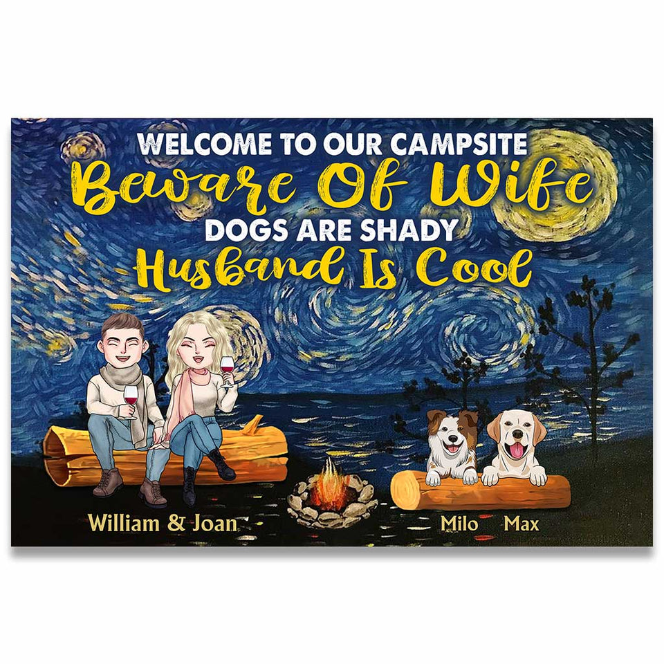 Welcome To Our Campsite - Personalized Couple Camping Doormat