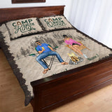 Camping Couple - Personalized Couple Camping Quilt Set