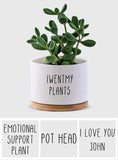Custom Text Plant Pot - gift for her, plant mom, wife, mom - Personalized Ceramic Pot
