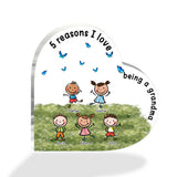 Love Being A Grandma - Gift for grandma, mom, aunt, grandpa - Personalized Custom Shaped Acrylic Plaque